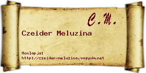 Czeider Meluzina névjegykártya